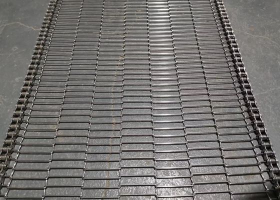 Food Cooling Stainless Steel Flat Flex Conveyor Belt 7mm Pitch