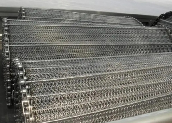 Banda transportadora de cadena tejida Ss304 para la barbacoa automática