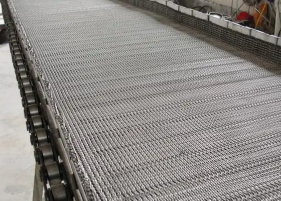Armadura llana de los Ss 316 de la correa de Fried Banana Chain Mesh Conveyor