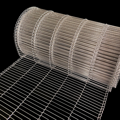 Metal de acero inoxidable Flex Wire Mesh Conveyor Belt plano para los huevos recubiertos de chocolate