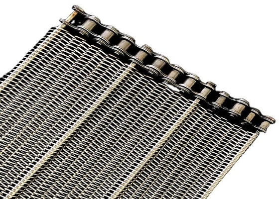 Metal el 1000mm*10m Mesh Conveyor Belt Wire Diameter de cadena de la categoría alimenticia 0.8-4m m