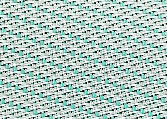 Rollo de tela de malla tejida de poliéster azul y blanco de 1,5 capas