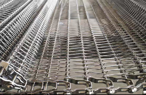 Cinturón transportador de malla metálica de alta temperatura en espiral para la industria alimentaria