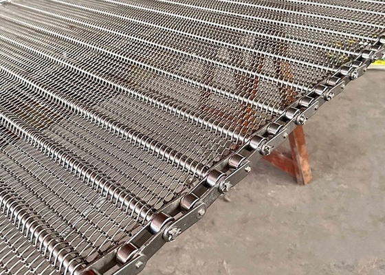 Cinta transportadora de acero inoxidable 304 resistente a altas temperaturas y duradera con un grosor de placa de 2-3 mm