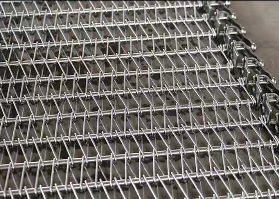 Cinta transportadora en espiral de acero inoxidable, 1 m, 1,2 m, 1,5 m de ancho, tejido metálico equilibrado