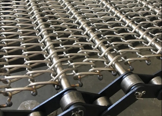 banda de malla de alambre transportador de cadena de acero inoxidable para la industria alimentaria