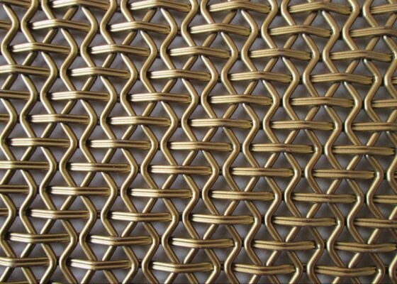Cuadrícula de acero inoxidable de cobre tejido en espiral para paredes de cortinas, fachadas de hoteles y pantallas decorativas de centros comerciales