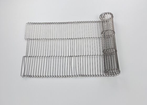 Cinta transportadora de correas planas flexibles de acero inoxidable para máquina de cocción de alimentos