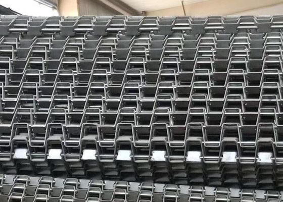 Correa plana durable de la malla de alambre, banda transportadora de la malla del acero inoxidable modificada para requisitos particulares