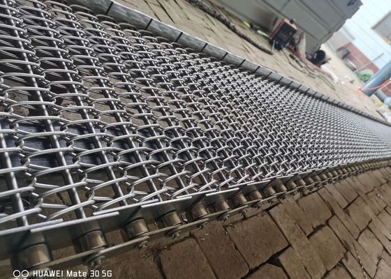 Acero inoxidable de cadena de la banda transportadora 304 del alambre de la máquina 4m m del tratamiento del suelo